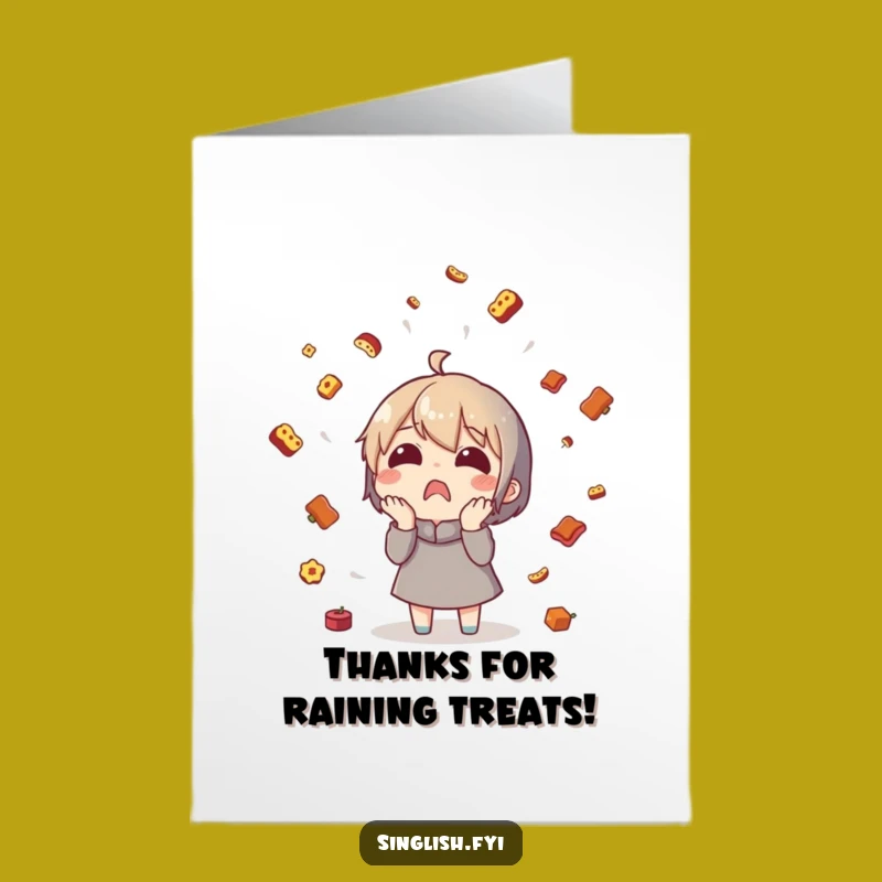 Free Printable Food Rain Shelduck Thank You Card - Surprise Thanks DIY Downloadable Gift