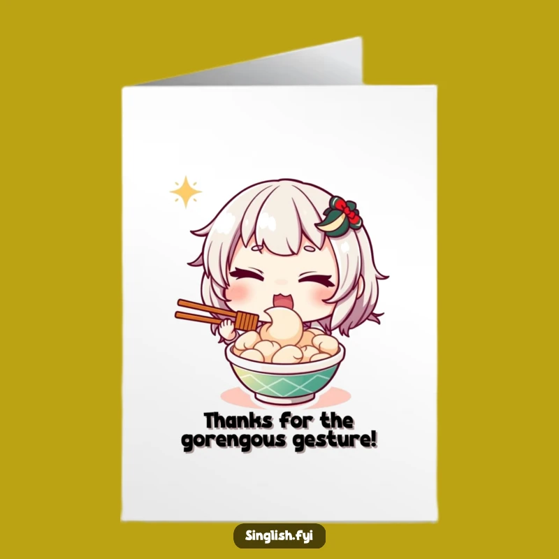 Free Printable Mee Goreng Thank You Card: Witty Winking Design for Appreciative Downloads