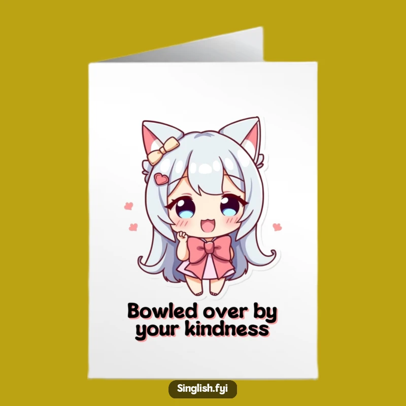 Free Printable Thank You Card: Character Bowing Enthusiastically, Downloadable Gift