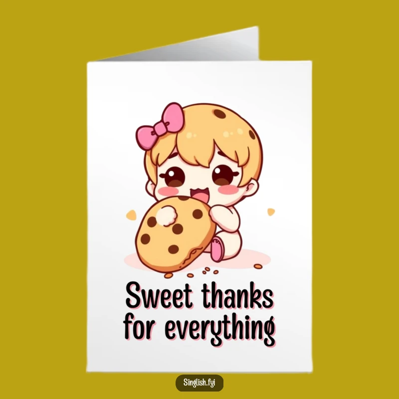 Free Printable Thank You Card: Cookie Crumbs - Humorous Downloadable Gratitude