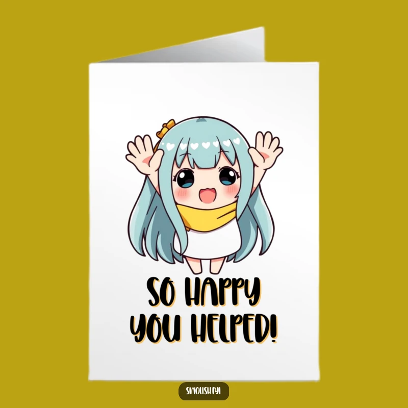Free Printable Thank You Card: Waving Character, Enthusiastic DIY Gift, Print at Home