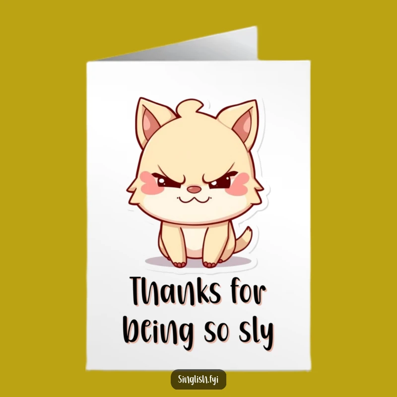 Free Printable Thank You Card: Winking Character, Humorous Downloadable Gift for Expressing Gratitude