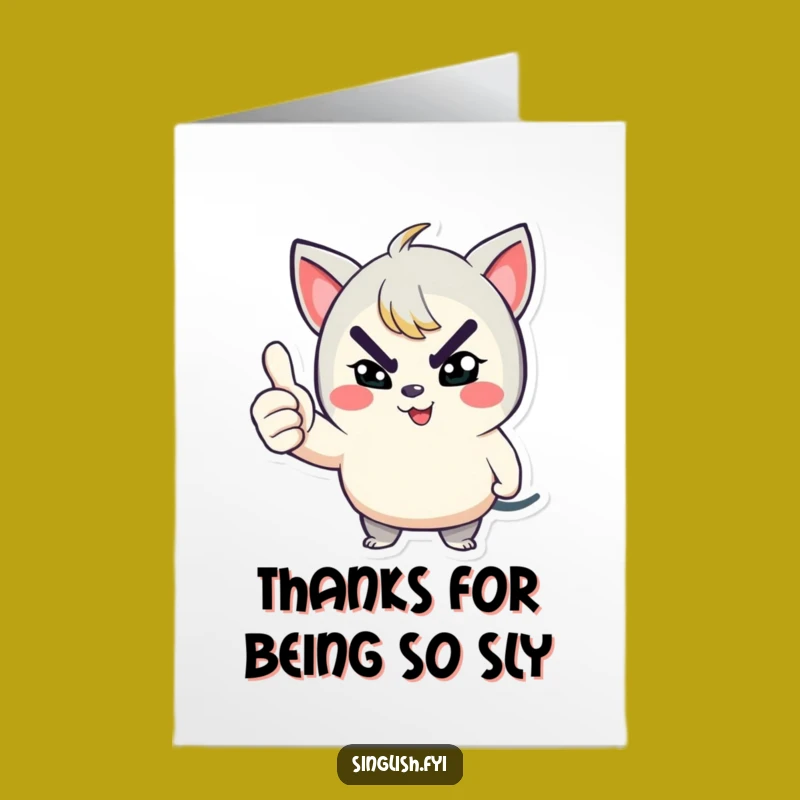 Funny Free Printable Thank You Card: Winking Character, Thumbs Up, Humorous Gift