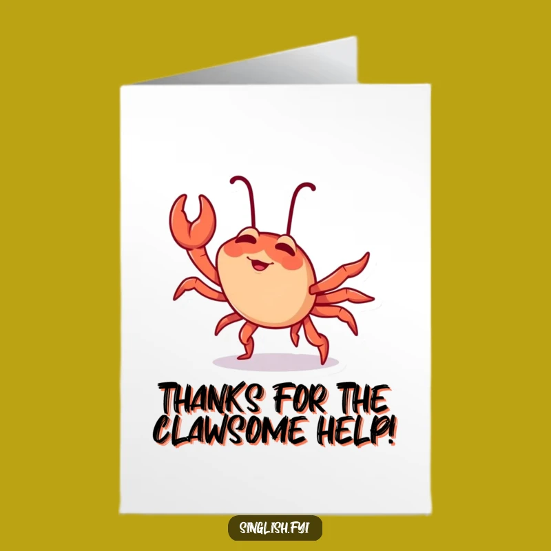 Giggling Crab Thank You Card: Free Printable for a Grateful Laugh