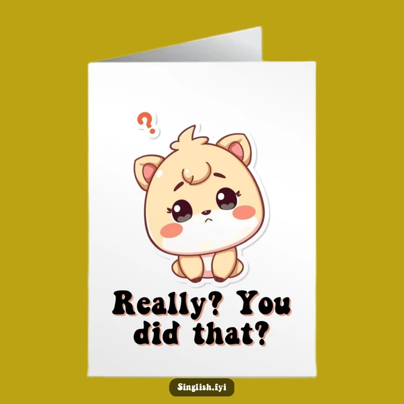 Free Printable Curious Character Thank You Card: Questioning Downloadable Appreciation Gift