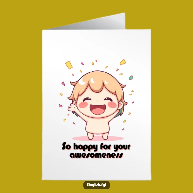 Free Printable Thank You Card: Joyful Confetti Character, Fun Downloadable Gift for Expressing Thanks