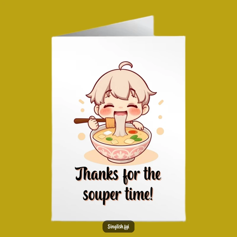 Free Printable Lontong Soup Thank You Card: Funny Slurp Message for Grateful Downloads