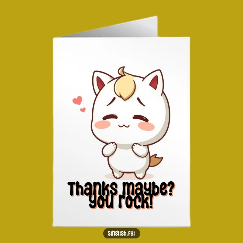 Happy Shrug Thank You Card Free Printable: Confused Character Art