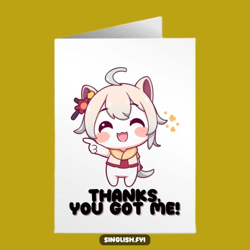 Free Printable Thank You Card: Playful Point - Funny Downloadable Gift