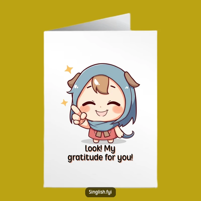 Whimsical Point Free Printable Thank You Card: Funny DIY Gift