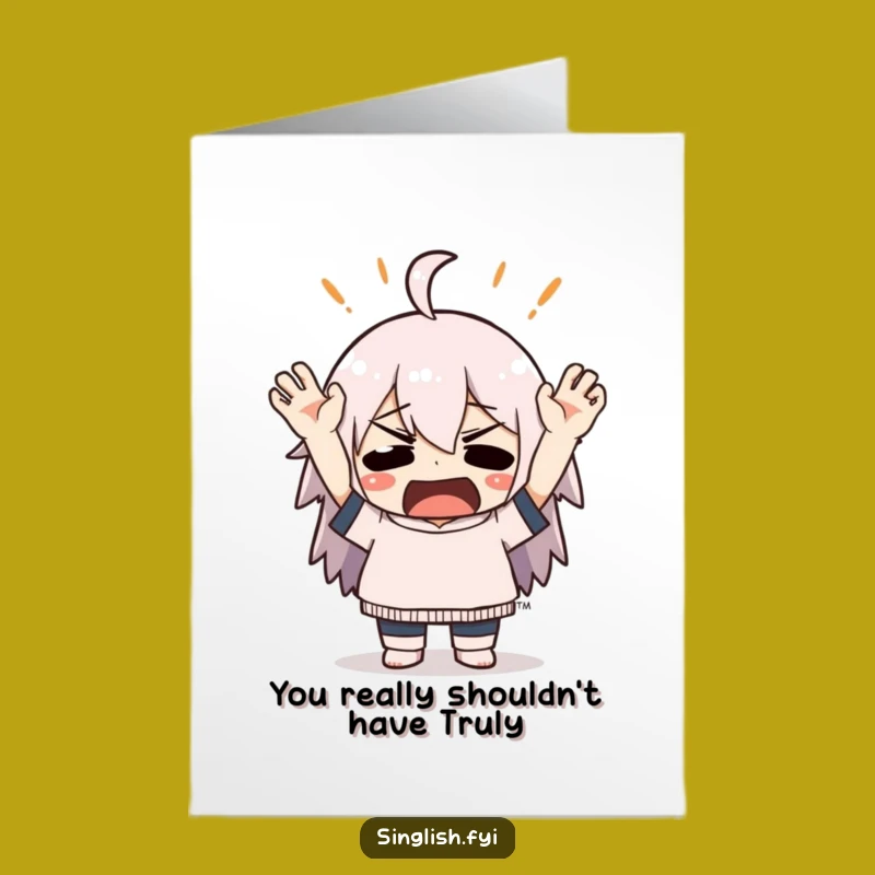 Free Printable Thank You Card: Exasperated Character, Downloadable Gift for Expressing Gratitude