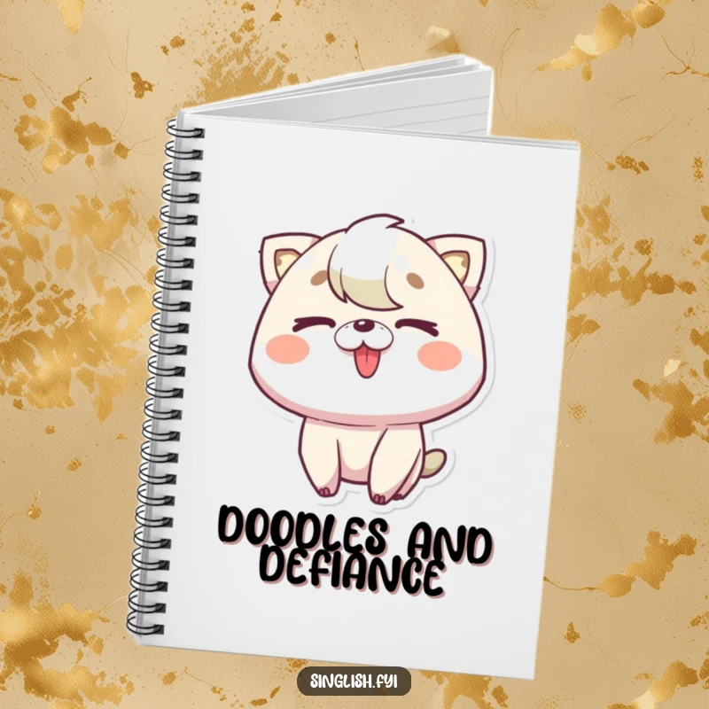 Funny Tongue Out Wink Notebook with a character winking and sticking its tongue out, a humorous and practical stationery item.