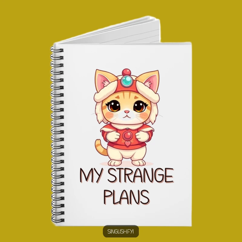Funny Bewildered Cat Lion Dance Notebook - Jot Down Ideas with Pet Charm