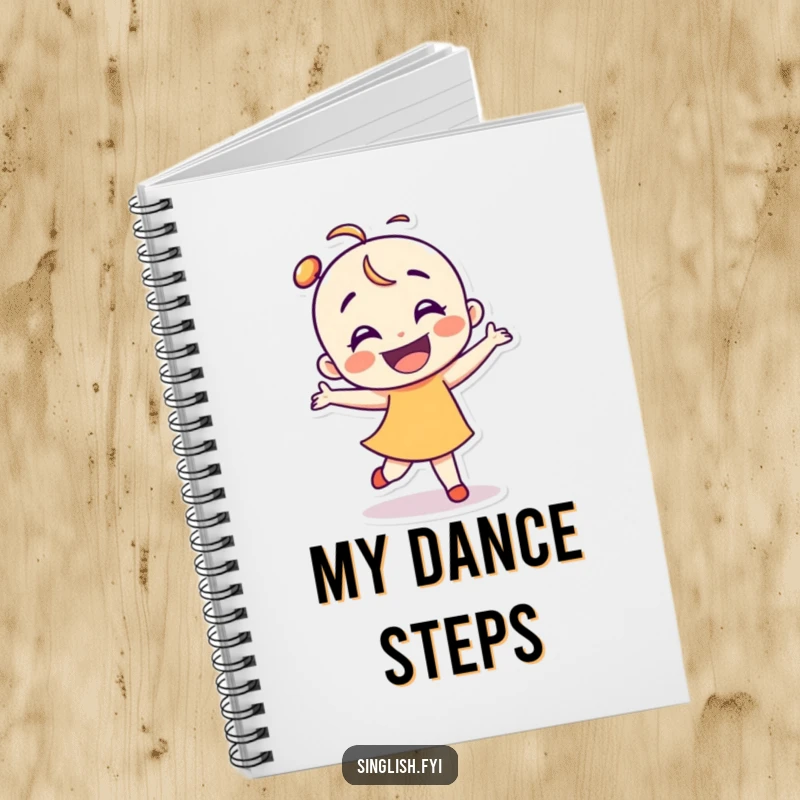 Funny dancer character notebook for jotting down ideas, lyrics, or dance choreography.