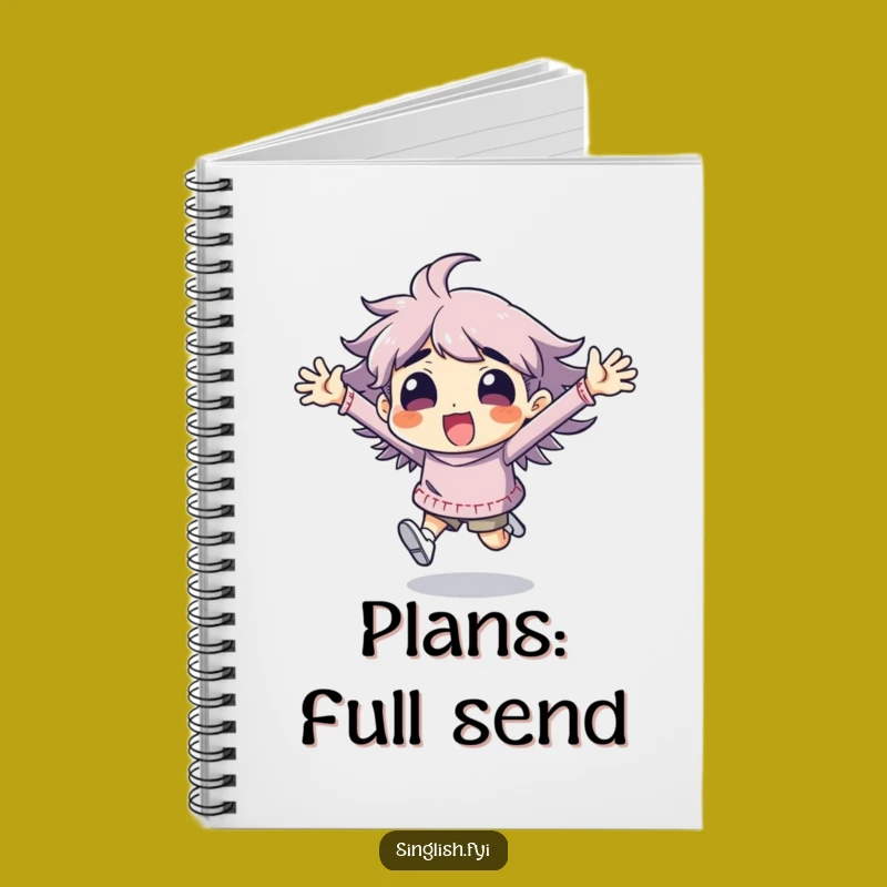 Funny Excitement Notebook: Journal Your Ideas with Energetic Character Art Gift