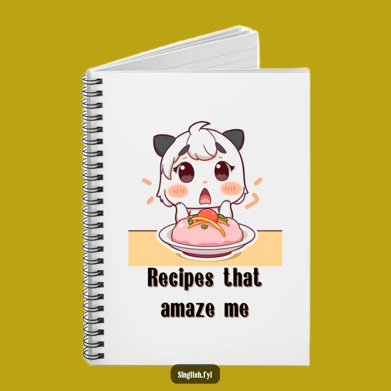 Funny Foodie's Diary, Surprised Gasp Notebook, Recipe Gift Idea