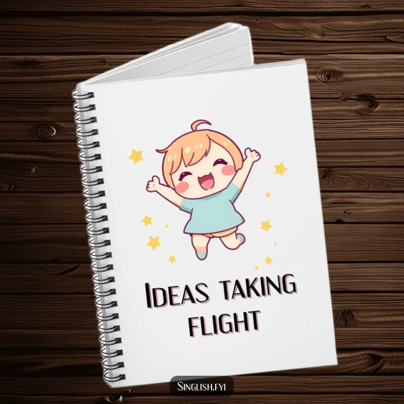 Funny Star Jump Notebook: Cute character joyfully jumping with stars, perfect for notes, journaling with a touch of energetic humor.