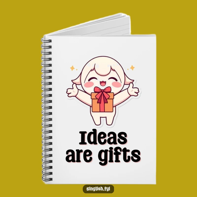 Funny Notebook: Excited Character Jotting Down Gift Wishlist Ideas