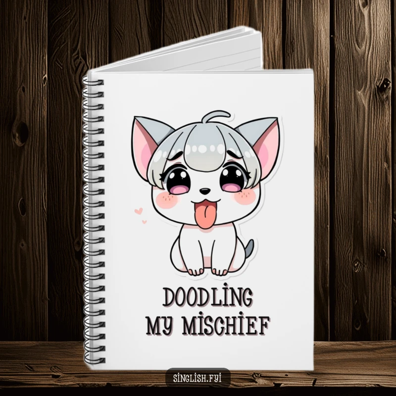 Funny Tongue Out Notebook: A character humorously sticking its tongue out, ideal for jotting down playful ideas.