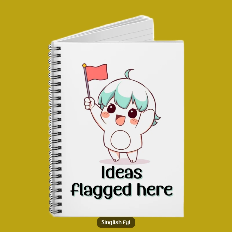 Funny Waving Flag Character Notebook: Jot Down Your Exciting Ideas