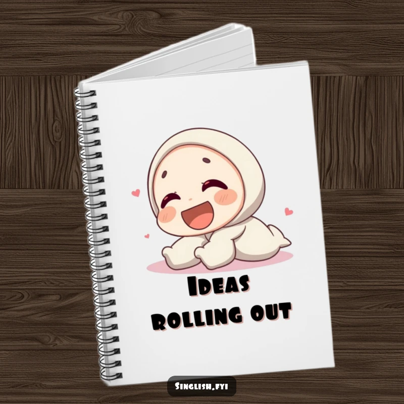 Funny notebook cover featuring a character uncontrollably laughing on the ground, inspiring humorous entries.