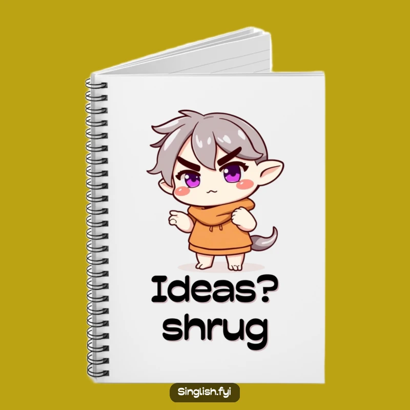 Funny Shrugging Character Notebook - Jot Down Thoughts with Humor