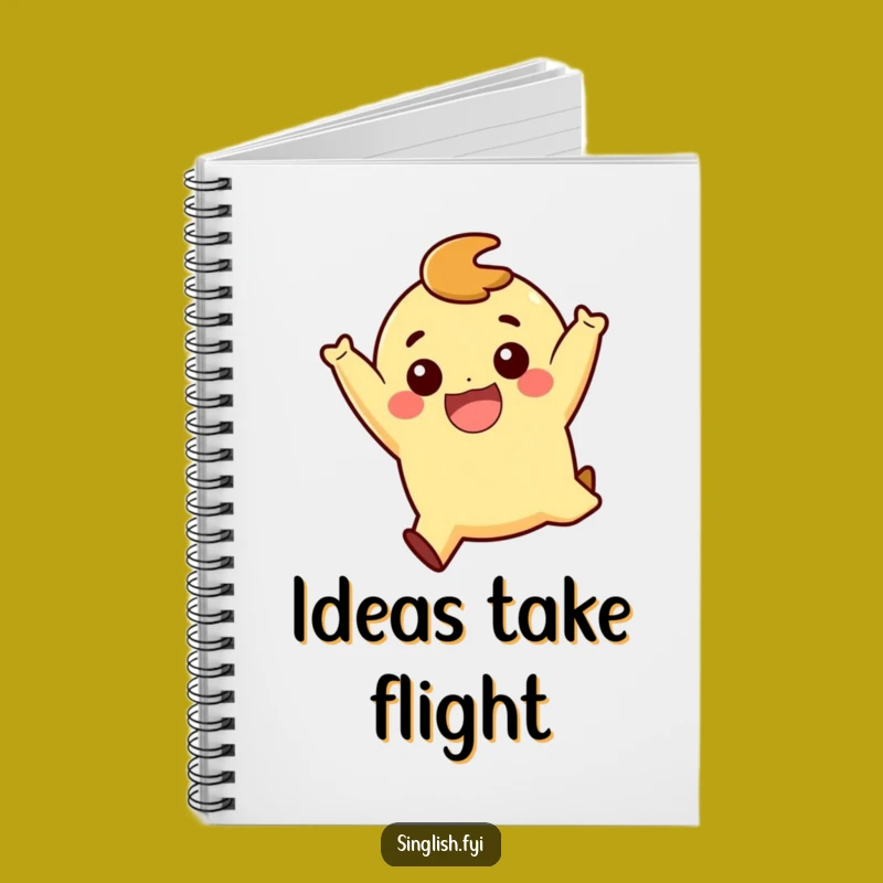 Funny Playful Jump Character Notebook: Jot Down Your Happy Thoughts