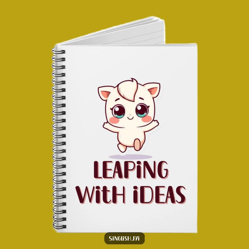 Cute Funny Hopping Character Notebook - Your Space for Happy Thoughts!
