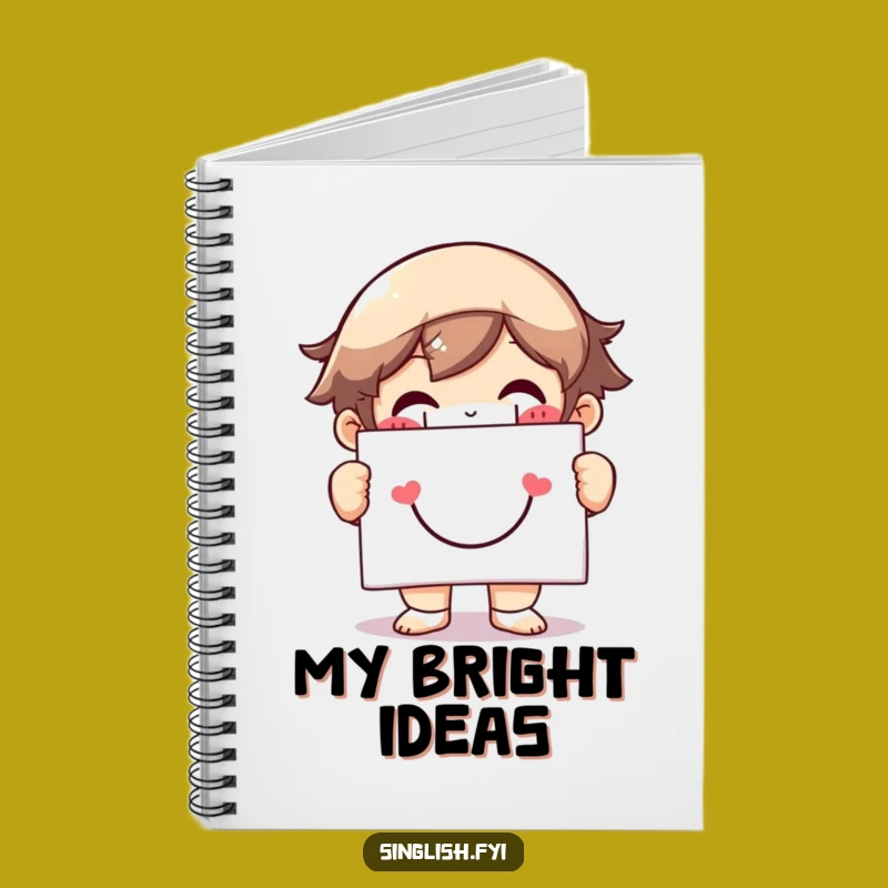 Funny Grinning Character Notebook: Record Your Happy Thoughts