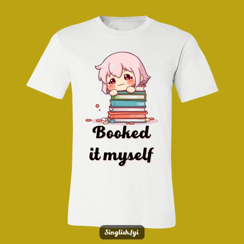 Funny Sheepish Book Knockover T-Shirt: Oops! Cute Character Tee, Ideal Funny Gift