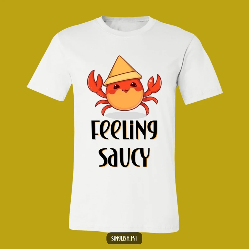 Funny Chili Crab T-Shirt - Mischievous Hat Wearer Tee, Unique Funny Gift