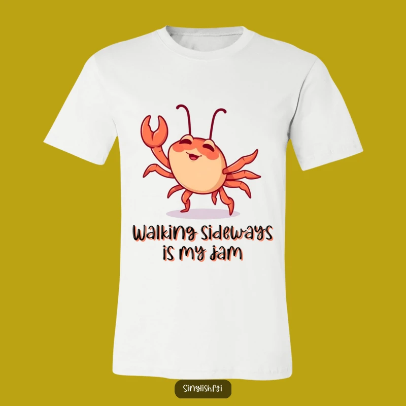 Funny Chilli Crab T-Shirt: Giggling Character Sideways Crab Walk, Hilarious Gift!