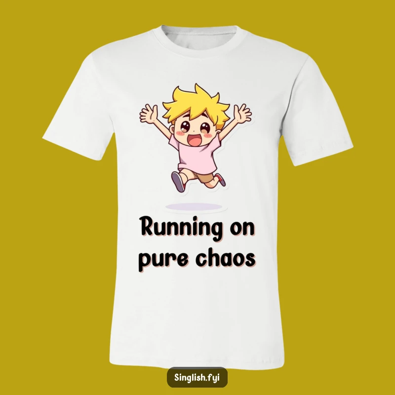 Funny Flailing Character T-Shirt - Embrace Your Exaggerated Excitement