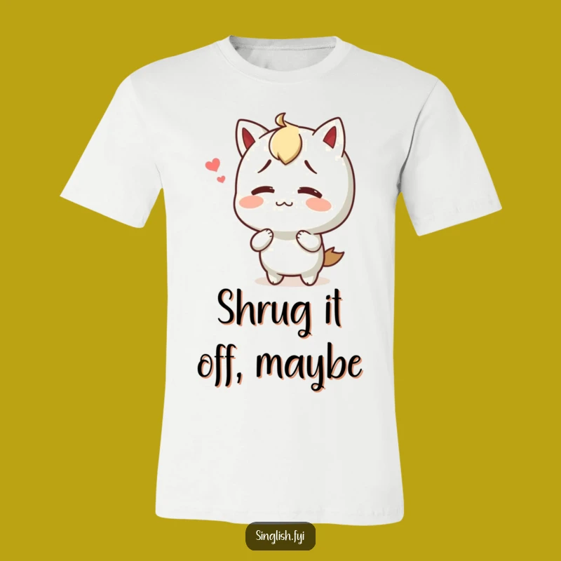 Funny Shrug Character Tee: Wear Your Happy Confusion Proudly!