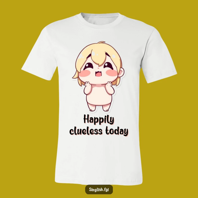 Funny Shrugging Character T-Shirt - Confused Happy Tee, Great Funny Gift for Everyone!