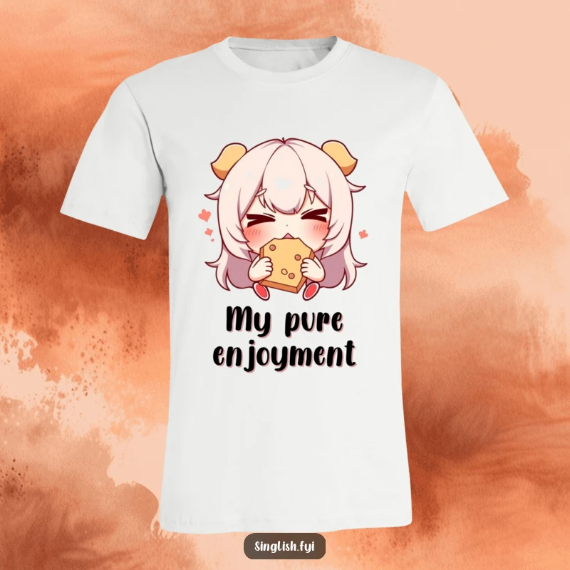 Funny Snack Face T-Shirt: A funny illustration of a character making a contorted, delightful face while enjoying a tasty snack, perfect for foodies.