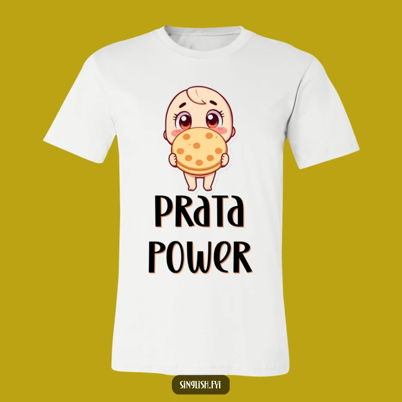 Funny Wide-Eyed Roti Prata T-Shirt: Hilarious Foodie Apparel