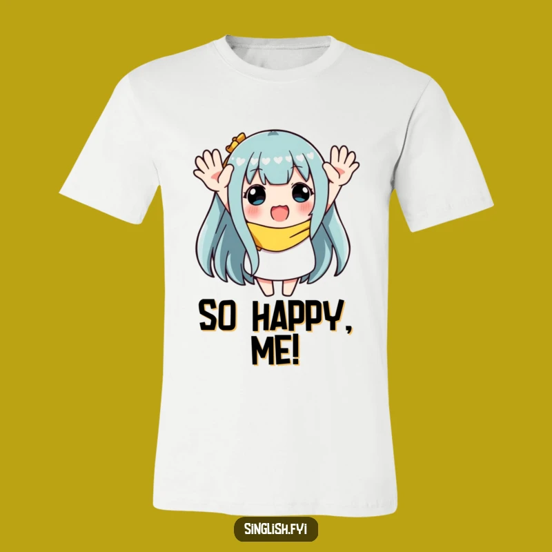 Funny Waving Character T-Shirt - Wear Your Excitement Loudly!