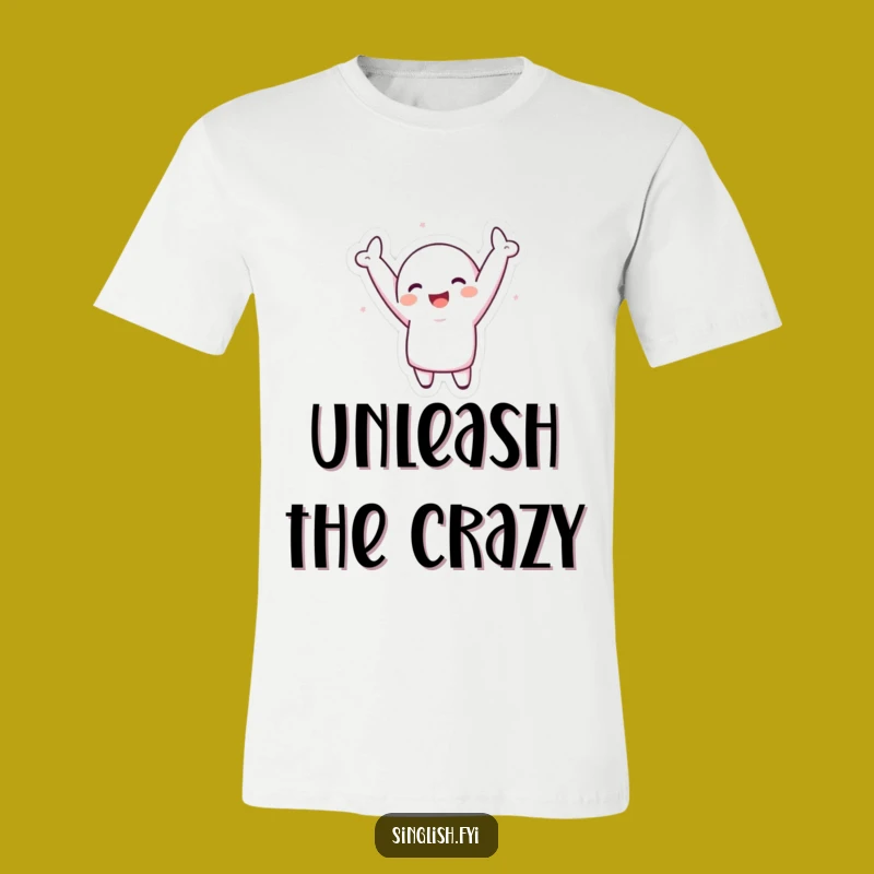 Funny Silly Dance T-Shirt - Hilarious Character Arms in Air, Great Funny Gift!