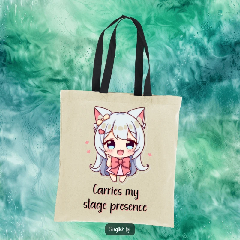 Funny Bowing Character Tote Bag: A character giving an enthusiastic bow, perfect for carrying items with charm.