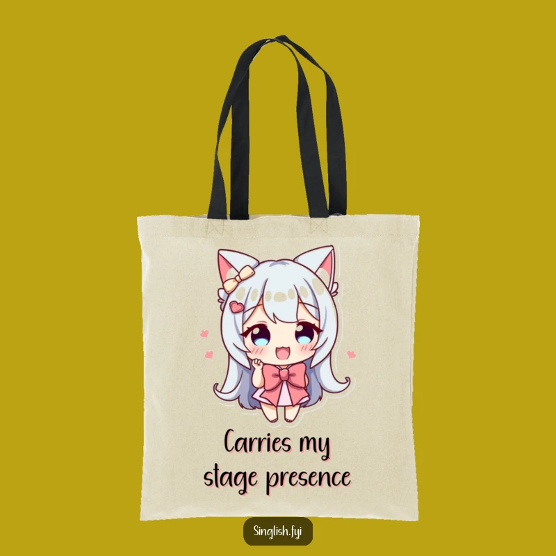 Funny Bowing Character Tote Bag - Enthusiastic Carry-All, Charming Accessory Gift