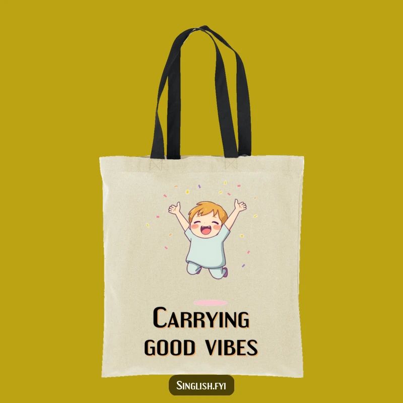 Funny Confetti Jump Tote Bag - Party Celebration Accessory Gift