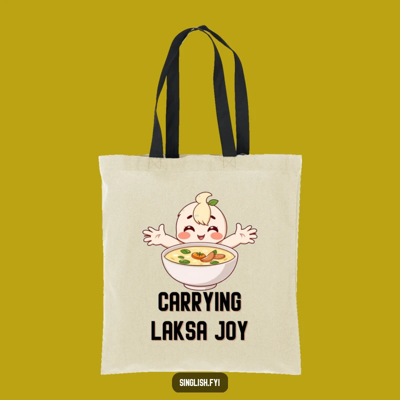 Funny Happy Laksa Tote Bag - Comforting Carry for Perfect Gift