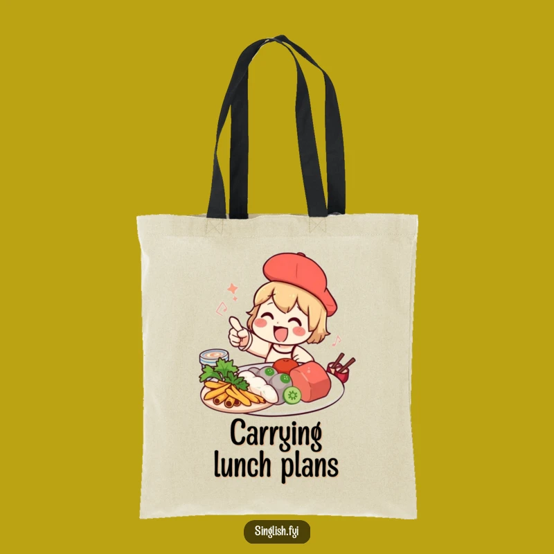 Funny Foodie Character Tote Bag - Delicious Discovery Bag - Wonderful Funny Gift for Shoppers