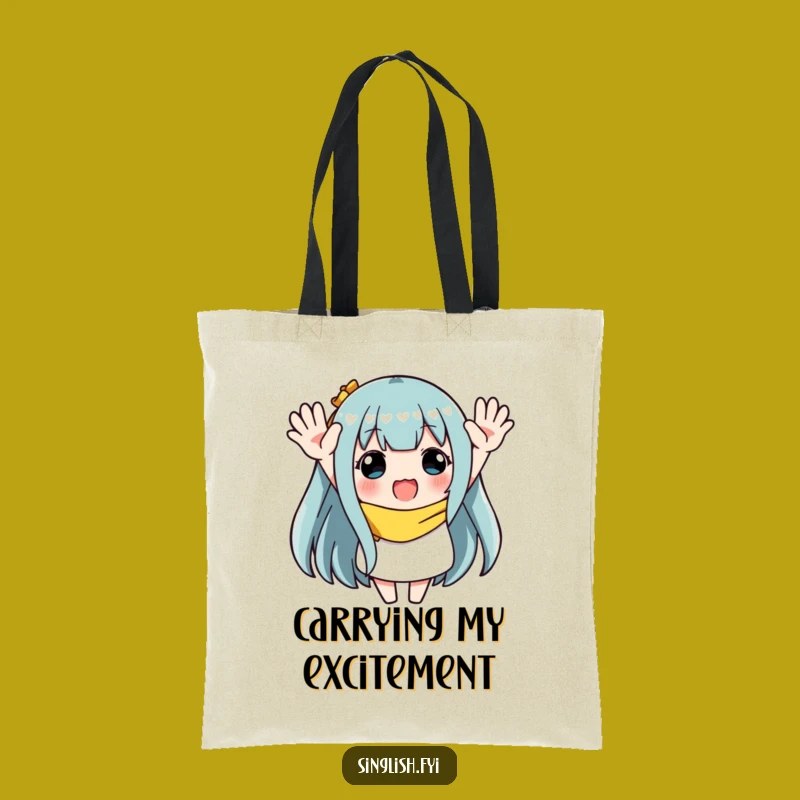 Vibrant Funny Waving Character Tote Bag - Carry Your Celebration Everywhere!