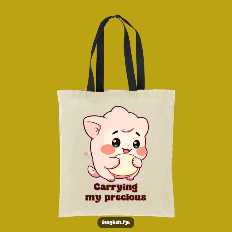 Funny Cheeky Lah Character Tote Bag: Carry Your Fun Around