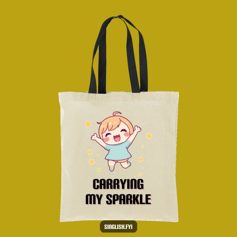 Funny Joyful Character Star Jump Tote Bag: Cute & Practical, Perfect Funny Gift