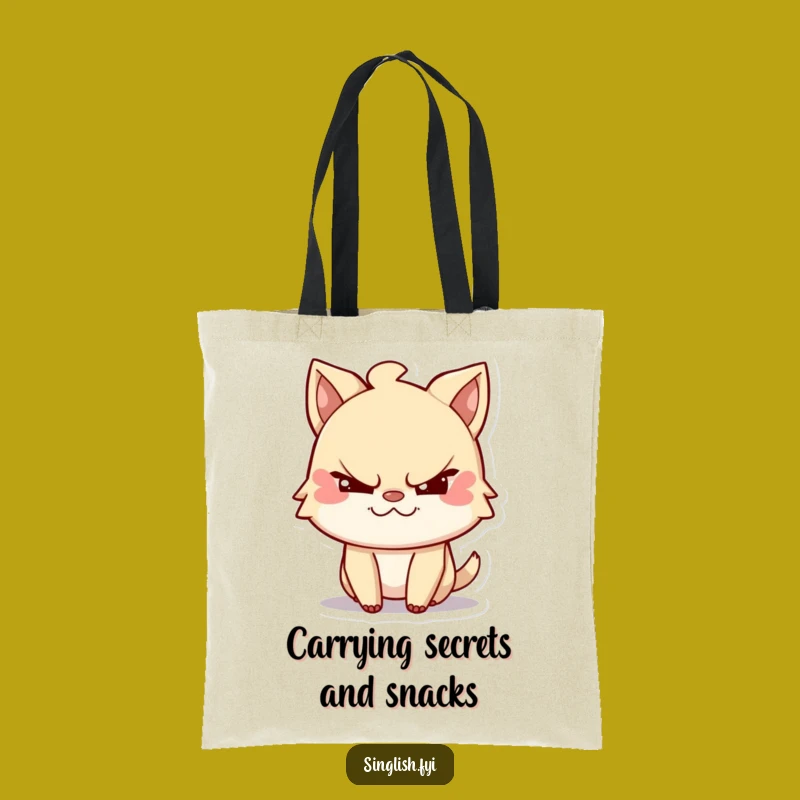 Funny Mischievous Character Tote Bag, Playful Wink Everyday Carryall, Chic Gift