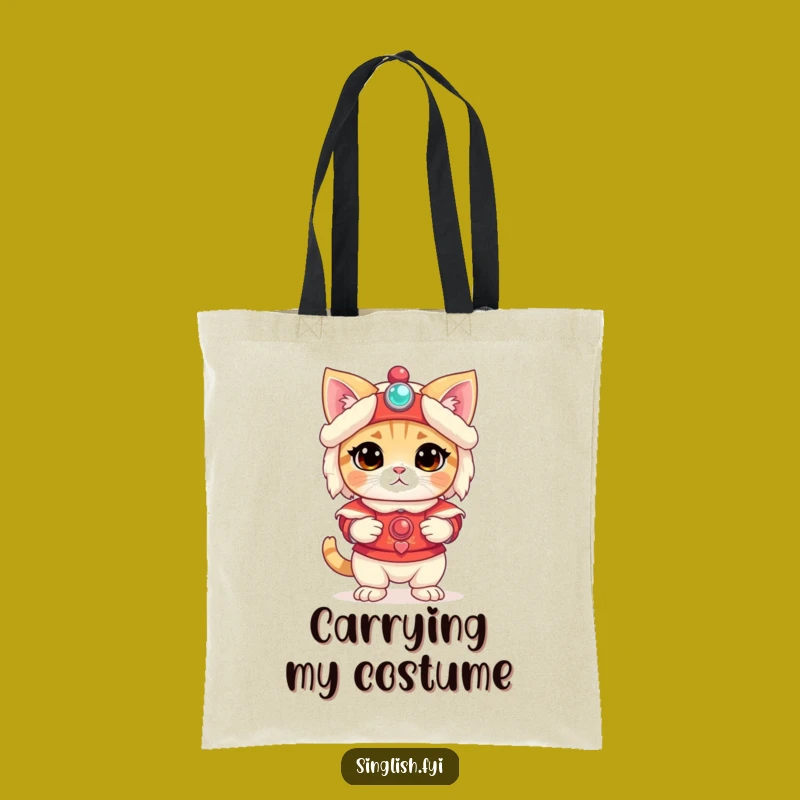 Funny Bewildered Cat Lion Dance Tote Bag - Carry Your Pet Humor