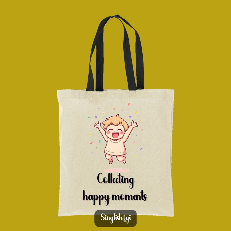 Funny Celebration Tote Bag: Joyful Character Confetti Carry-All, Perfect Party Gift!